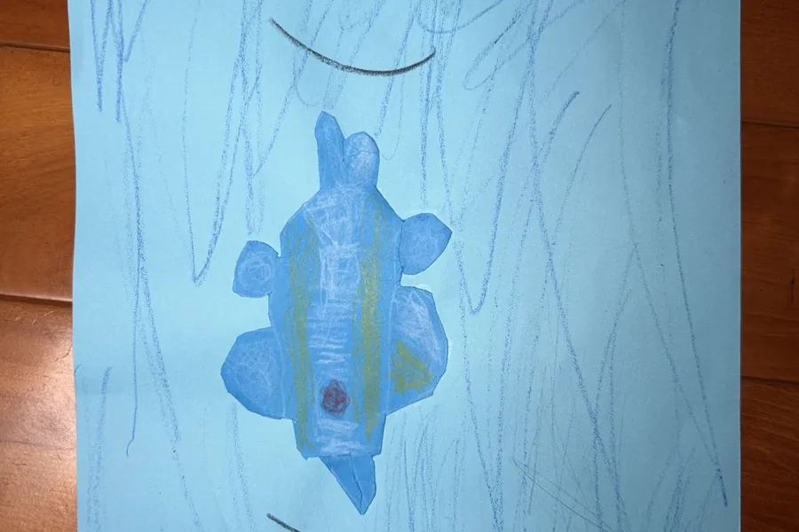 子どもが描いた魚の絵